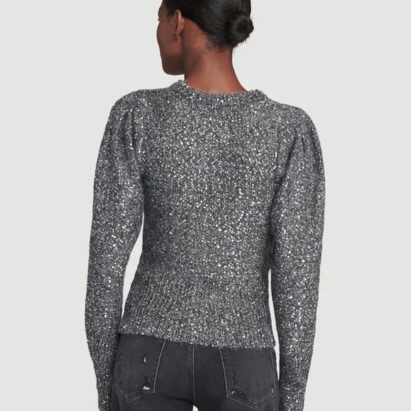 FRAME Sequin Sweater Smoke Heather - Picture 2 of 10